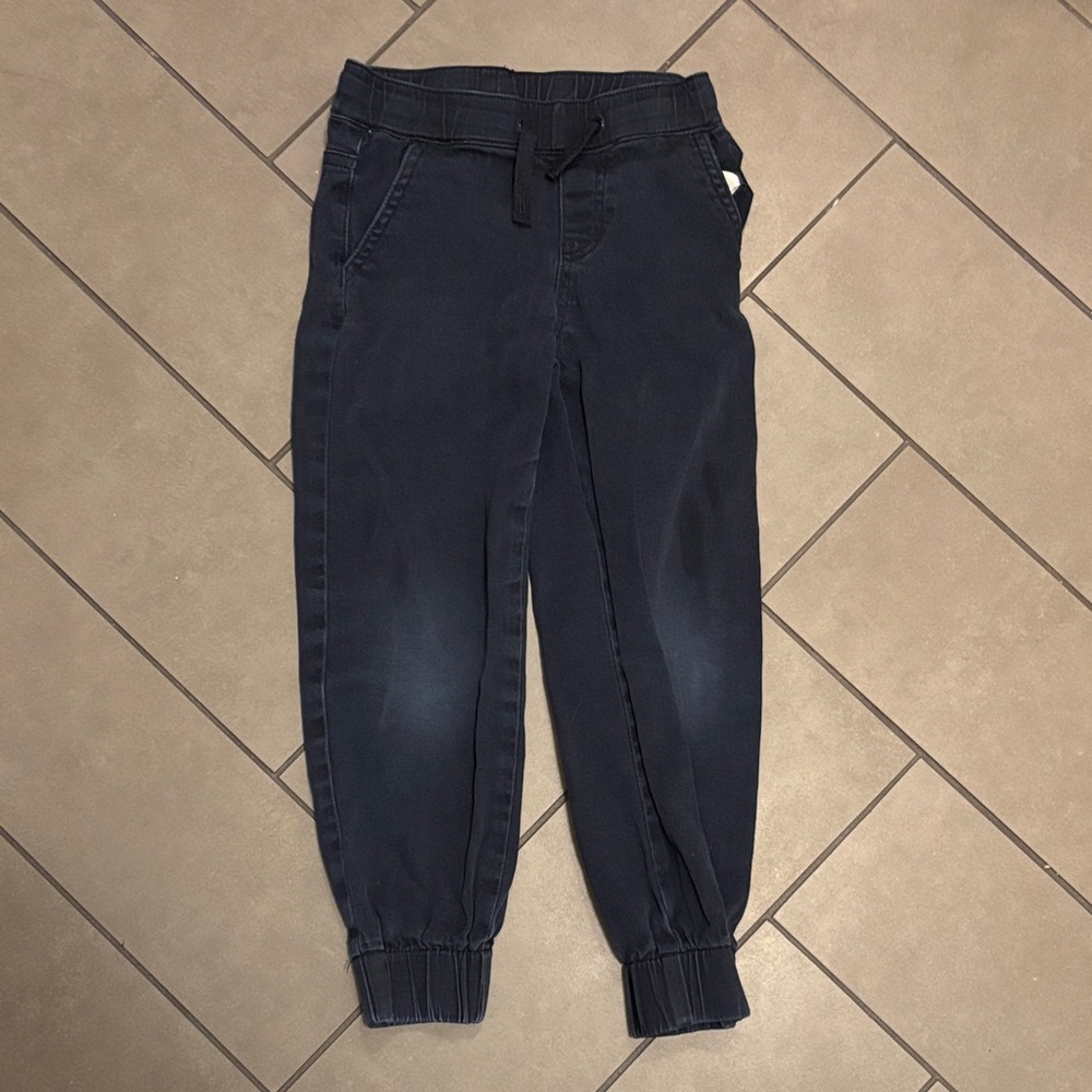 Little Bipsy 5-6 Navy Blue Kids Jogger Pants with Elastic Cuffs